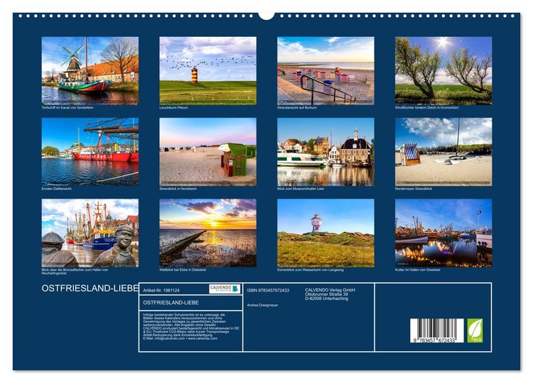 Produktbild: OSTFRIESLAND-LIEBE (hochwertiger Premium Wandkalender 2026 DIN A2 quer), Kunstdruck in Hochglanz