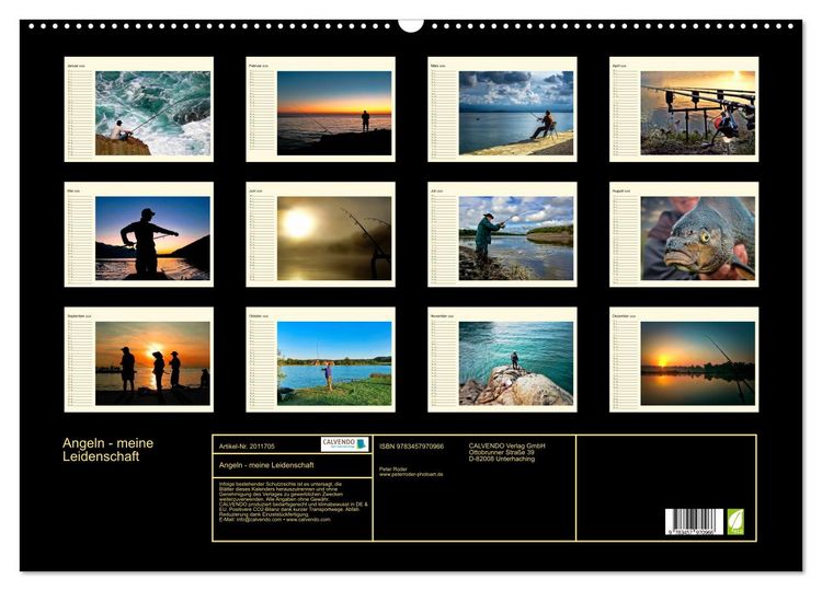 Produktbild: Angeln - meine Leidenschaft (Wandkalender 2026 DIN A2 quer), CALVENDO Monatskalender