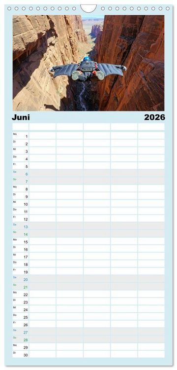 Produktbild: Familienplaner 2026 - Base Jumping Adrenalin- Kick mit 5 Spalten (Wandkalender, 21 x 45 cm) CALVENDO