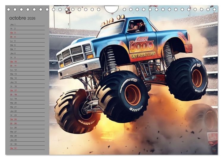 Produktbild: Monster trucks La confrontation ultime (Calendrier mural 2026 DIN A4 vertical), CALVENDO calendrier mensuel