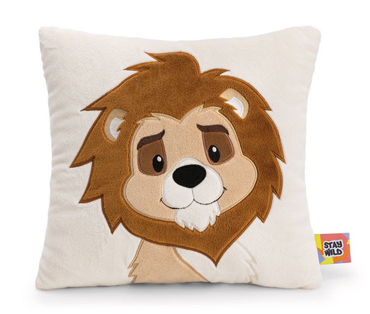 Produktbild: NICI 62750 - Wild Friends, L&ouml;we King Kimari, Kissen, 30x30cm, Pl&uuml;sch, GREEN