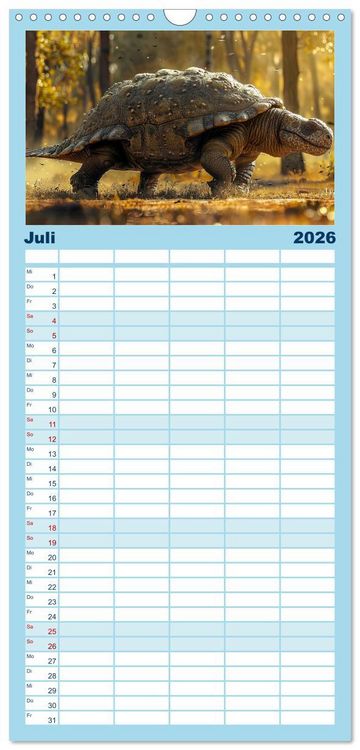 Produktbild: Familienplaner 2026 - Reise in die Urzeit mit 5 Spalten (Wandkalender, 21 x 45 cm) CALVENDO