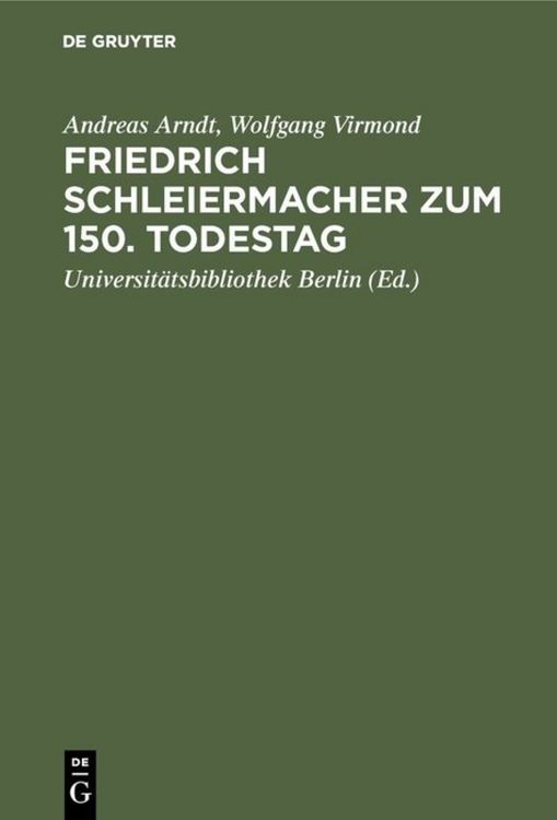 Produktbild: Friedrich Schleiermacher zum 150. Todestag