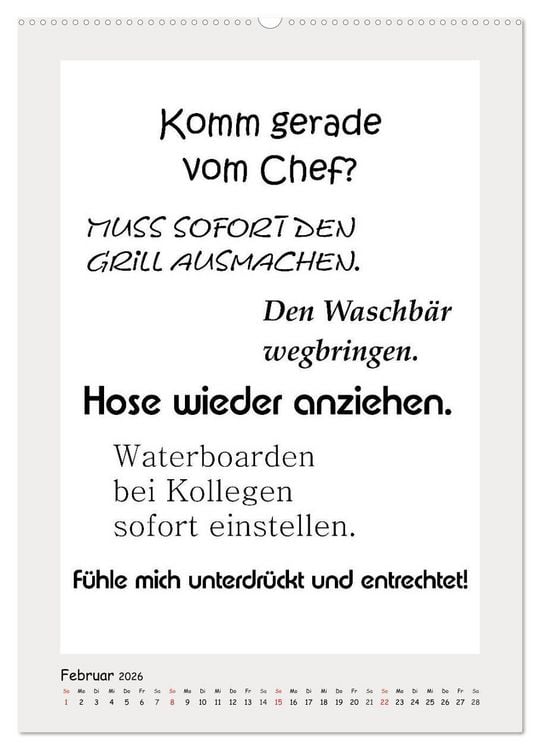 Produktbild: Spr&uuml;chekalender. Witziges f&uuml;rs B&uuml;ro (Wandkalender 2026 DIN A2 hoch), CALVENDO Monatskalender