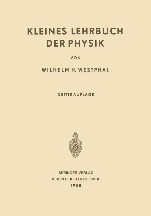Produktbild: Kleines Lehrbuch der Physik
