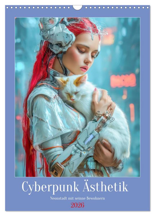 Produktbild: Cyberpunk &Auml;sthetik &ndash; Neonstadt mit seinne Bewohnern (Wandkalender 2026 DIN A3 hoch), CALVENDO Monatskalender