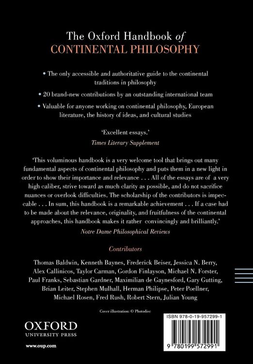 Produktbild: The Oxford Handbook of Continental Philosophy (Paperback)