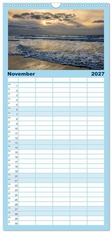Produktbild: Familienplaner 2027 - Faszination Meer und Wolken mit 5 Spalten (Wandkalender, 21 x 45 cm) CALVENDO