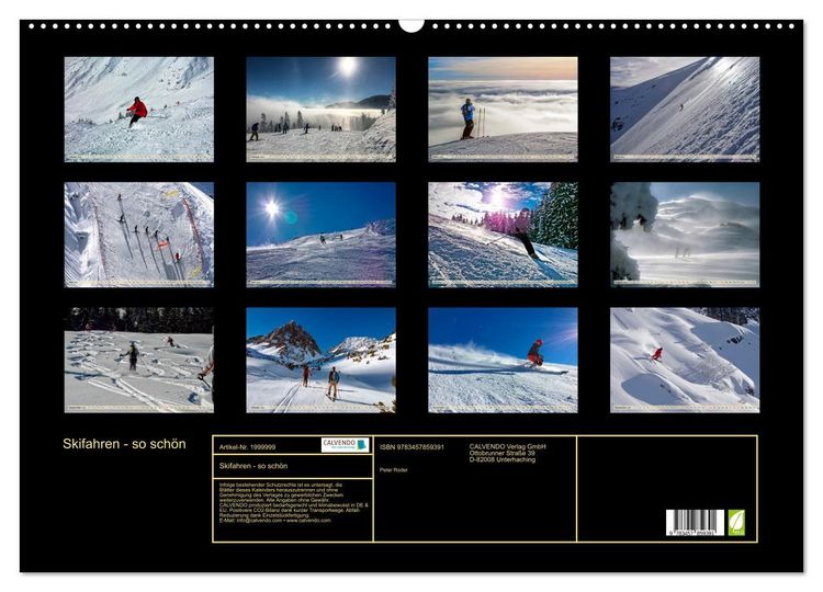 Produktbild: Skifahren - so sch&ouml;n (Wandkalender 2026 DIN A2 quer), CALVENDO Monatskalender