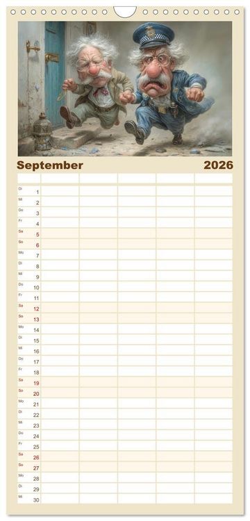 Produktbild: Familienplaner 2026 - Arbeiten bis der Rollator funkt! mit 5 Spalten (Wandkalender, 21 x 45 cm) CALVENDO