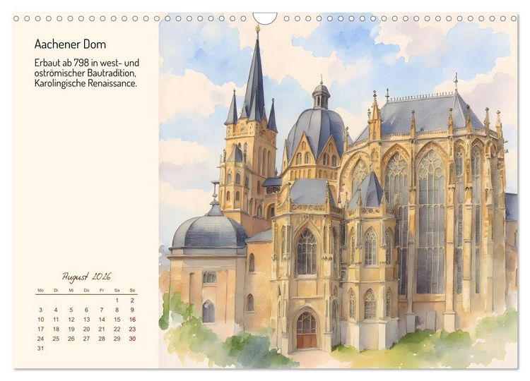 Produktbild: Deutschlands sch&ouml;nste Kirchen (Wandkalender 2026 DIN A3 quer), CALVENDO Monatskalender