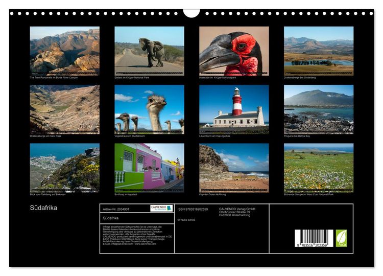 Produktbild: S&uuml;dafrika (Wandkalender 2026 DIN A3 quer), CALVENDO Monatskalender
