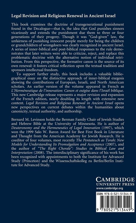 Produktbild: Legal Revision and Religious Renewal in Ancient Israel