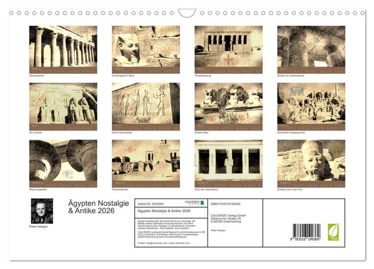 Produktbild: &Auml;gypten Nostalgie & Antike 2026 (Wandkalender 2026 DIN A3 quer), CALVENDO Monatskalender