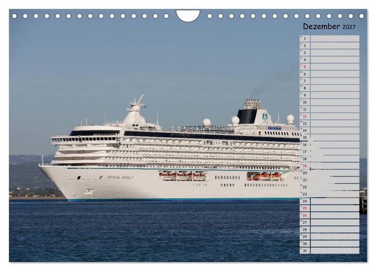 Produktbild: Riesen der Meere - Kreuzfahrtschiffe Geburtstagskalender (Wandkalender 2027 DIN A4 quer), CALVENDO Monatskalender
