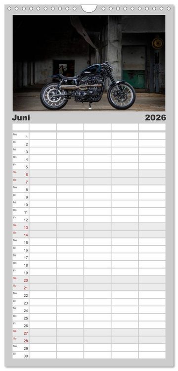 Produktbild: Familienplaner 2026 - Best of Custom- and Showbikes mit 5 Spalten (Wandkalender, 21 x 45 cm) CALVENDO