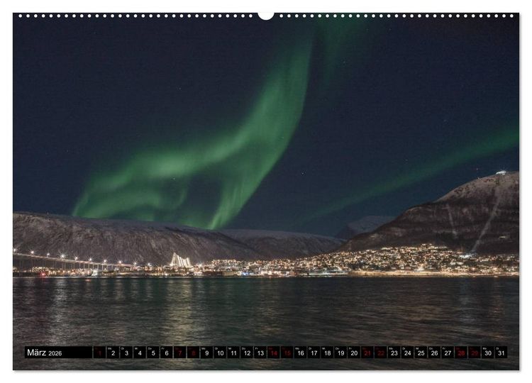 Produktbild: Aurora borealis - Magische Polarlichtn&auml;chte in Island und Norwegen (Wandkalender 2026 DIN A2 quer), CALVENDO Monatskalender