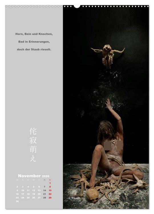 Produktbild: wabi sabi moe &mdash; bewundernswert verg&auml;nglich erotisch &mdash; Akt/Bodypainting (hochwertiger Premium Wandkalender 2026 DIN A2 hoch), Kunstdruck in Hochglanz