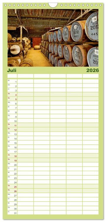 Produktbild: Familienplaner 2026 - Islay - Heimat des Malt Whisky mit 5 Spalten (Wandkalender, 21 x 45 cm) CALVENDO