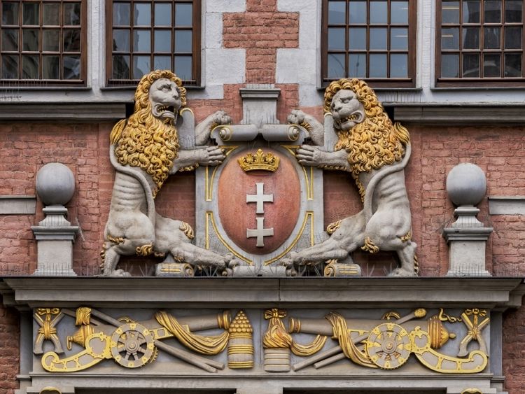 Produktbild: CALVENDO Puzzle Gro&szlig;wappen der Stadt Danzig am Gro&szlig;en Zeughaus | 1000 Teile Lege-Gr&ouml;&szlig;e 64x48cm Foto-Puzzle f&uuml;r gl&uuml;ckliche Stunden