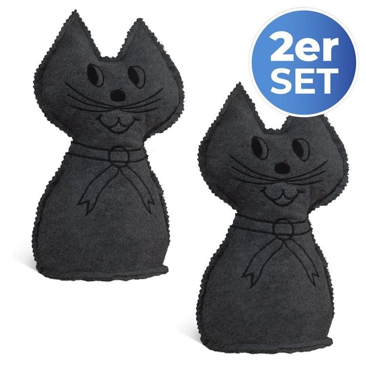 Produktbild: Raumentfeuchter Mod. Katze, 2er Set, schwerer T&uuml;rstopper
