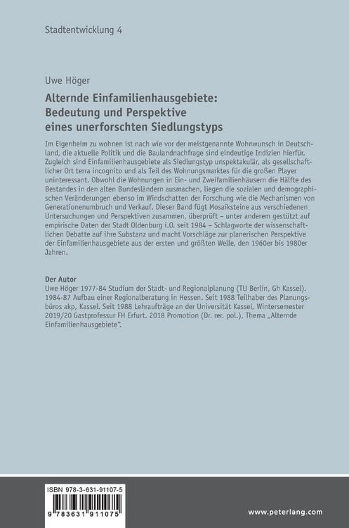 Produktbild: Alternde Einfamilienhausgebiete: Bedeutung und Perspektive eines unerforschten Siedlungstyps