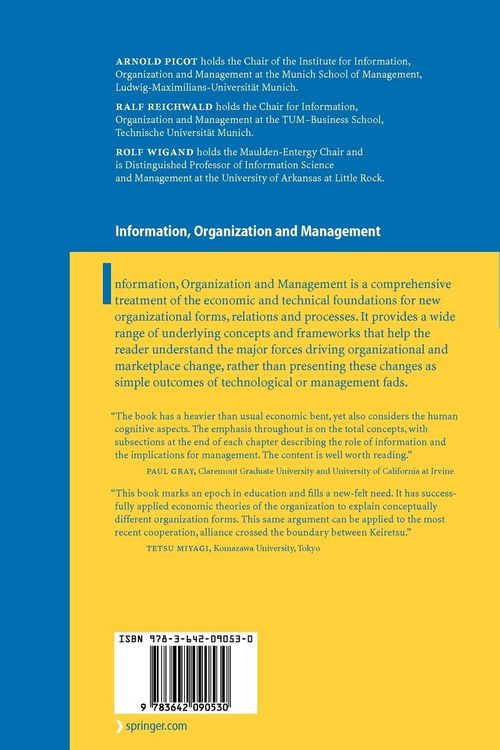 Produktbild: Information, Organization and Management
