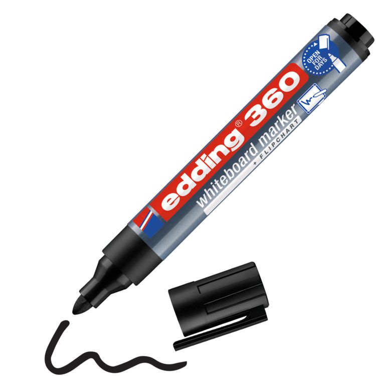 Produktbild: Edding 360 Whiteboardmarker A8 schwarz Rundspitze 1,5-3 mm