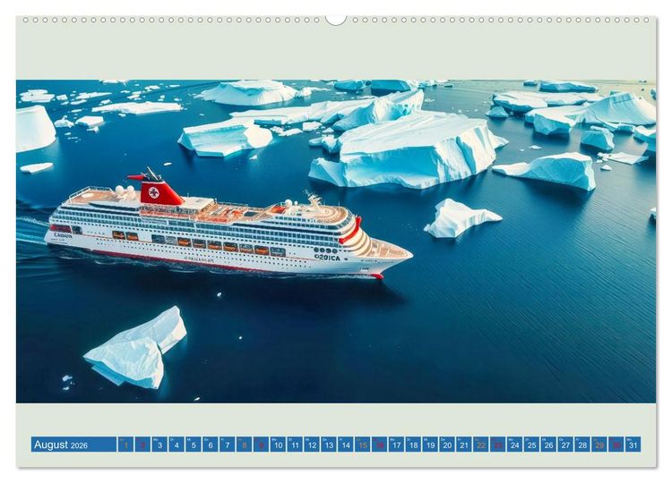 Produktbild: Kreuzfahrtschiffe vor Gr&ouml;nland (Wandkalender 2026 DIN A2 quer), CALVENDO Monatskalender