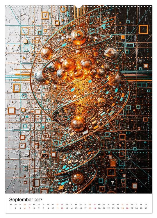 Produktbild: Abstracts - Fragmente der Zeit - Auf der Suche nach Menschlichkeit im Datenstrom (hochwertiger Premium Wandkalender 2027 DIN A2 hoch), Kunstdruck in Hochglanz
