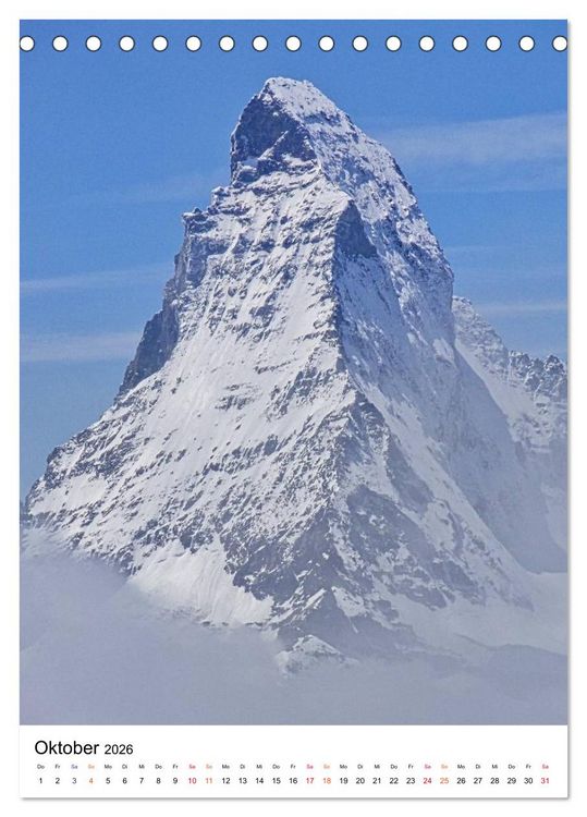 Produktbild: Horu Matterhorn im Hochformat (Tischkalender 2026 DIN A5 hoch), CALVENDO Monatskalender