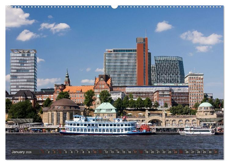 Produktbild: Hamburg.Discover northern Germany&rsquo;s cosmopolitan city (High Quality Premium Wall Calendar 2026 DIN A2 landscape),CALVENDO 12 Month Wall Calendar