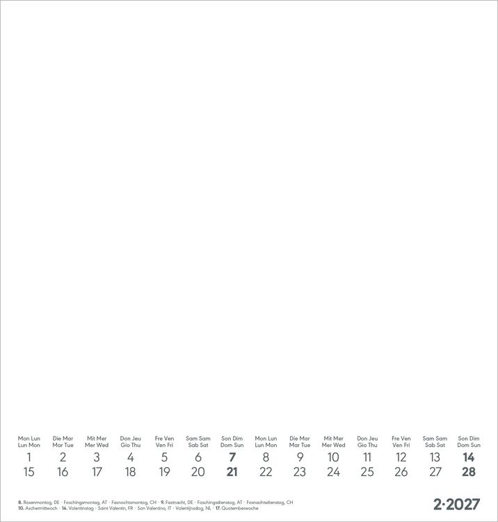 Produktbild: Kreativkalender M wei&szlig; 2027