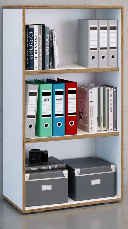 Produktbild: Holz B&uuml;ro Regal B&uuml;cher Ordner Aktenregal Salia 3f