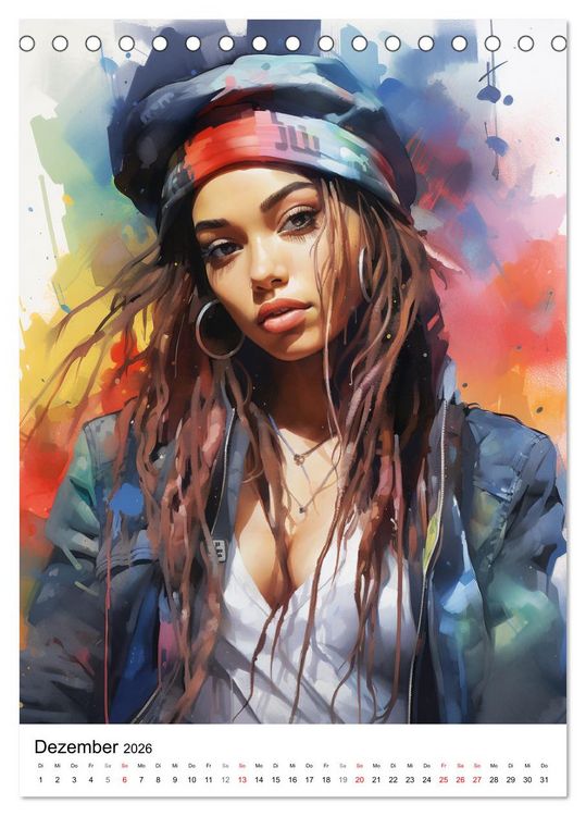 Produktbild: Hip Hop Girls. Rhythmic Expressions (Tischkalender 2026 DIN A5 hoch), CALVENDO Monatskalender