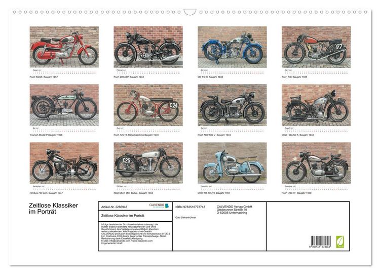 Produktbild: Zeitlose Klassiker im Portr&auml;t (Wandkalender 2027 DIN A2 quer), CALVENDO Monatskalender
