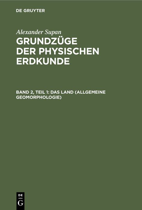 Produktbild: Das Land (Allgemeine Geomorphologie)