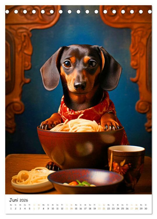 Produktbild: Hunde & Ramen - Ein Jahr voller Genuss und Freude (Tischkalender 2026 DIN A5 hoch), CALVENDO Monatskalender