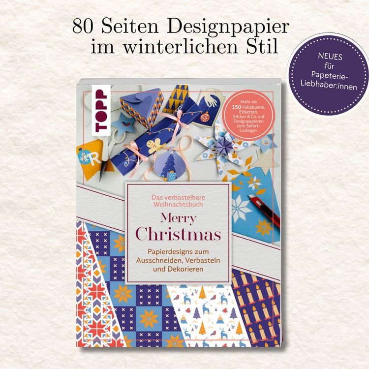 Produktbild: Verbastelbares Weihnachtsbuch: Merry Christmas. Papierdesigns zum Ausschneiden, Verbasteln & Dekorieren.