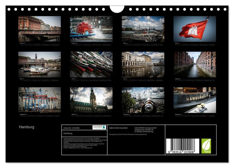 Produktbild: Hamburg (Wandkalender 2026 DIN A4 quer), CALVENDO Monatskalender