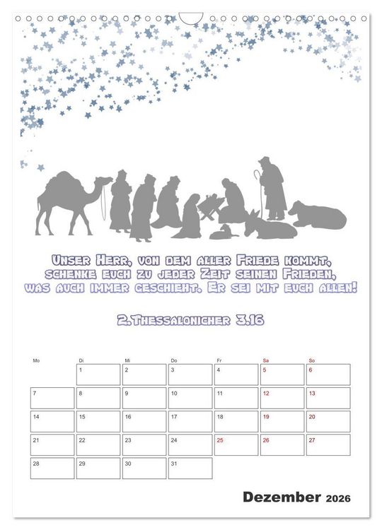 Produktbild: drei.sechzehn - Der Jesus Kalender (Wandkalender 2026 DIN A3 hoch), CALVENDO Monatskalender