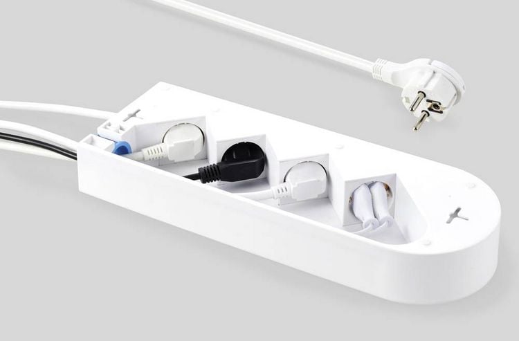 Produktbild: Sygonix SY-5228510 Steckdosenleiste mit Schalter 4fach Wei&szlig; Schutzkontakt 1St.