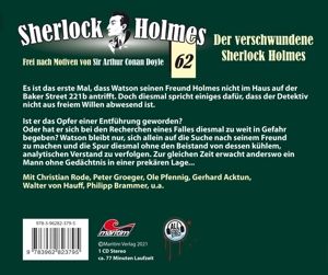 Produktbild: Sherlock Holmes - Der verschwundene Sherlock Holmes, 1 Audio-CD,1 Audio-CD