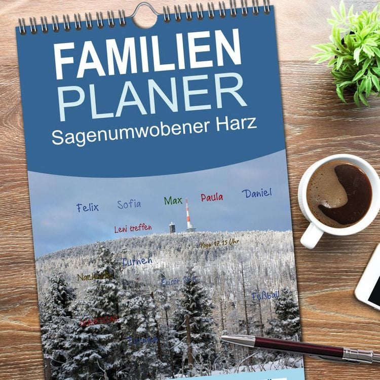 Produktbild: Familienplaner 2026 - Sagenumwobener Harz mit 5 Spalten (Wandkalender, 21 x 45 cm) CALVENDO