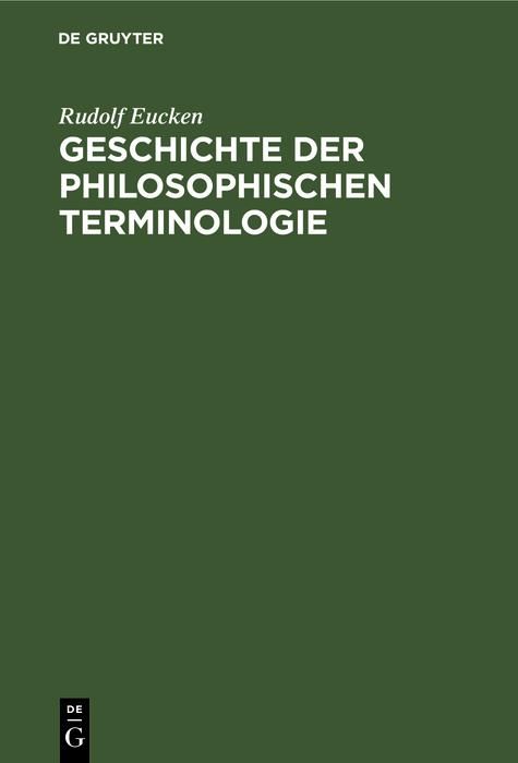 Produktbild: Geschichte der Philosophischen Terminologie
