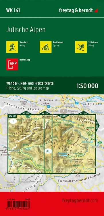 Produktbild: Freytag & berndt Wanderkarte WK 141 Julische Alpen 1:50.000