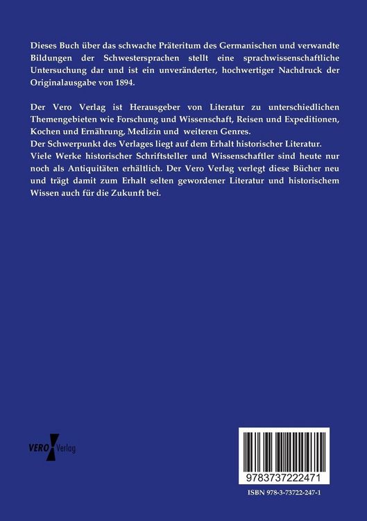 Produktbild: &Uuml;ber das schwache Pr&auml;teritum des Germanischen