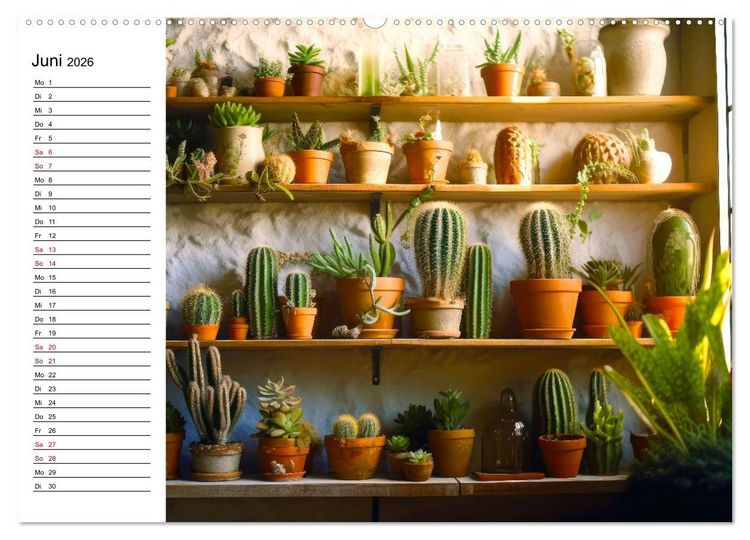 Produktbild: Kaktuszauberland (Wandkalender 2026 DIN A2 quer), CALVENDO Monatskalender