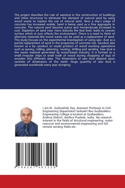 Produktbild: APPLICATIONS OF PARTIAL REPLACEMENT OF FINE AGGREGATE WITH SAWDUST