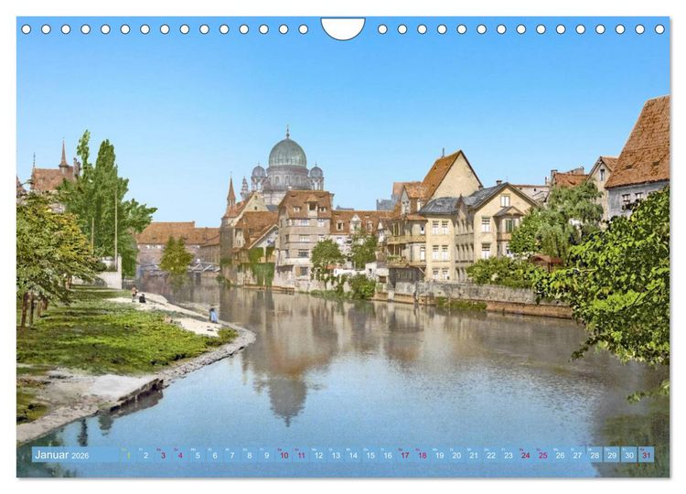 Produktbild: N&uuml;rnberg zur Kaiserzeit in Farbe - Fotos neu restauriert und koloriert (Wandkalender 2026 DIN A4 quer), CALVENDO Monatskalender
